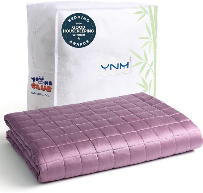 YnM 대나무 가중 담요 — 100% 쿨링 대나무 비스코스 오코텍스 인증 소재 프리미엄 유리 비즈 포함 (카키 꽃 122 x 182.9 cm(48 x 72 인치) 9.1 k