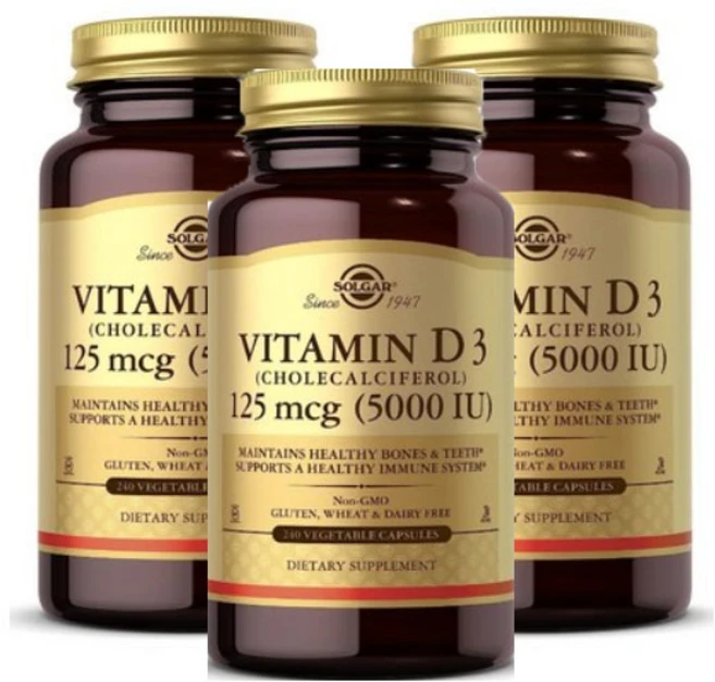 Solgar 솔가르 비타민 D3(콜레칼시페롤) 125mcg 헬시 본 & 티스 이뮨 시스템 240개입 3팩 Vitamin D3 (Cholecalciferol) 125 mcg (, 240정, 3개 - 쿠팡