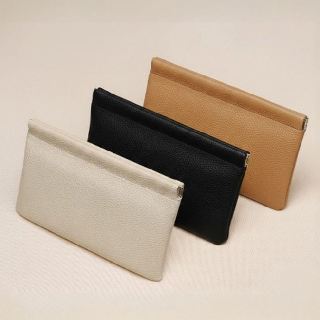 하하자매 다용도 원터치 가죽 화장품 파우치