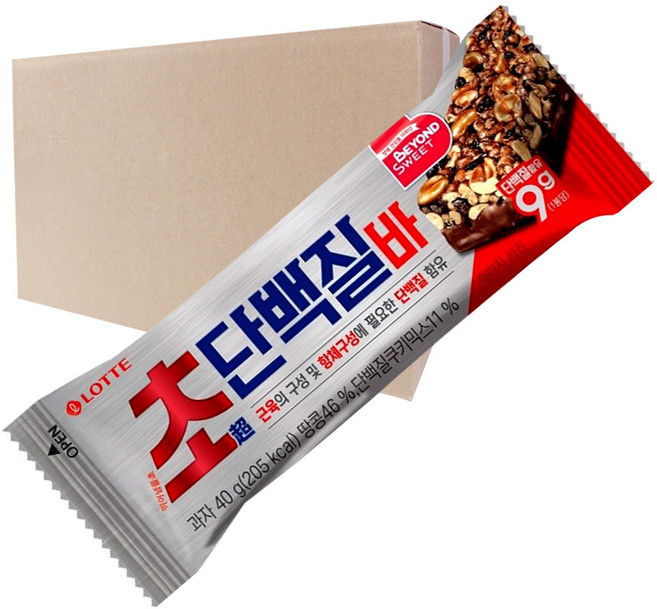 롯데제과 초 단백질바, 40g, 96개