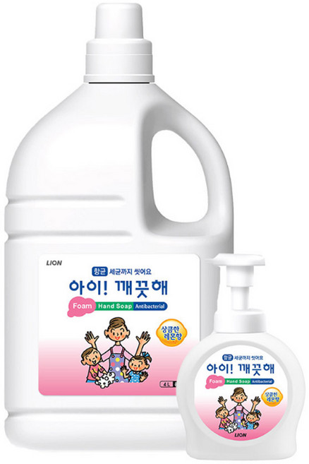 아이깨끗해 거품형 핸드솝 4L 펌프용기490ml 1개포함, 1개