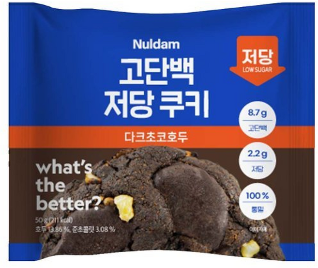 널담 고단백 저당 쿠키 다크초코호두, 6개, 50g