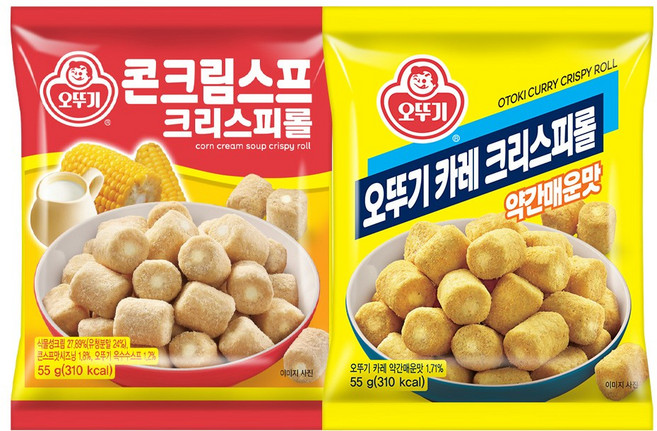 오뚜기 크리스피롤 12개(콘크림 55g 6개+오뚜기카레 약간매운맛 6개), 12개