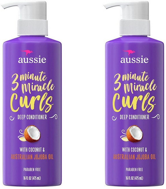 Aussie Miracle Curls Conditioner 오지 미라클 컬 딥 컨디셔너 16oz(475ml) 2팩, 475ml