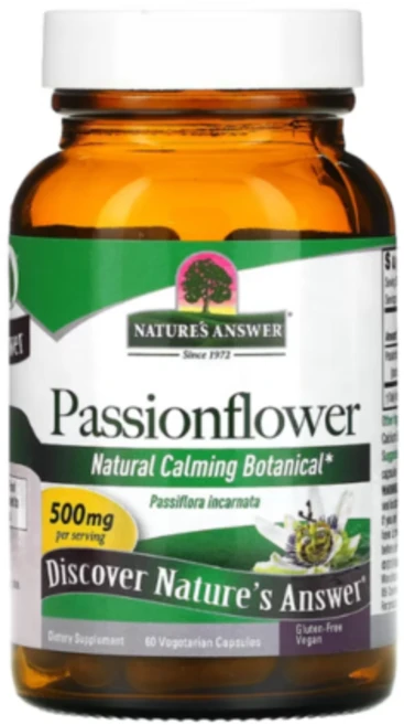 네이처스앤서 패션플라워 시계꽃 추출물 500mg 60 베지 캡슐(1캡슐당 250mg), 60정, 1개 - 쿠팡