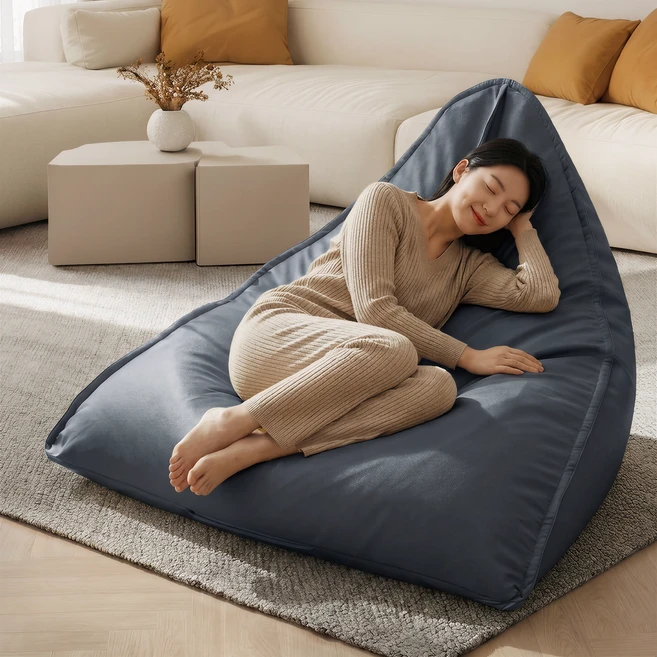 [무향 무취] HOMEY NEST 고급EPP 원룸 빈백 소파 대형 푹신한 1인용 패브릭 코너형 소파 HN-BB88, 그레이