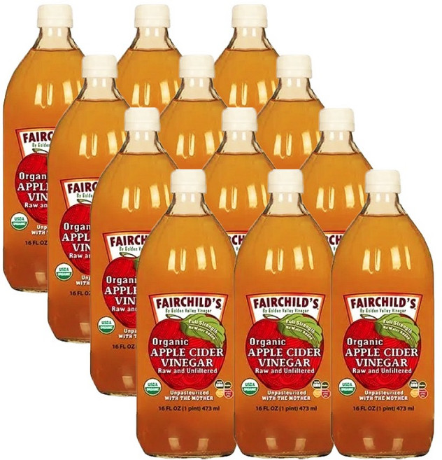 FAIRCHILD'S 費爾先生 有機蘋果醋, 12個, 1個裝, 473ml