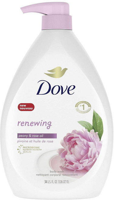 도브 리뉴잉 피오니 & 로즈 오일 바디 워시, 1개, 1L