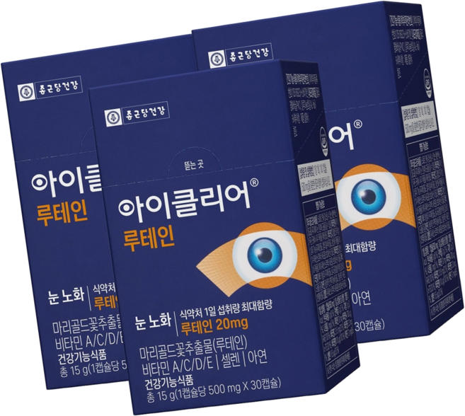 종근당건강 아이클리어 루테인, 3개, 30정