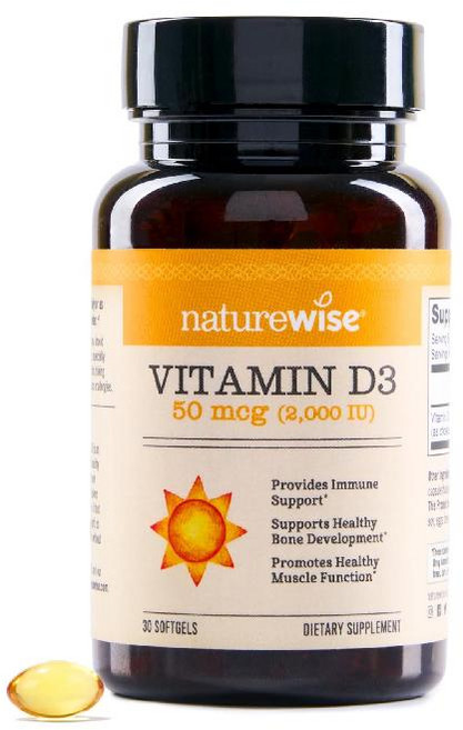 NatureWise 비타민 D3 2000IU (50mcg) 1년분 미니 소프트젤 360정