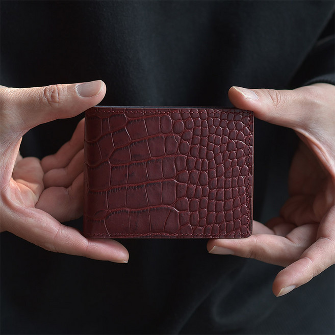 어버너 악어 패턴 컴팩트 반지갑
