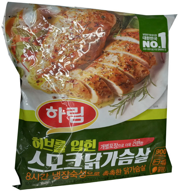 코스트코 하림 허브를 입힌 스모크닭가슴살900g 아이스포장, 900g, 1개