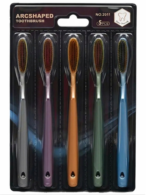 그린:디 밀착세정 롱헤드 곡선 브러쉬 칫솔, 1개, 5개입