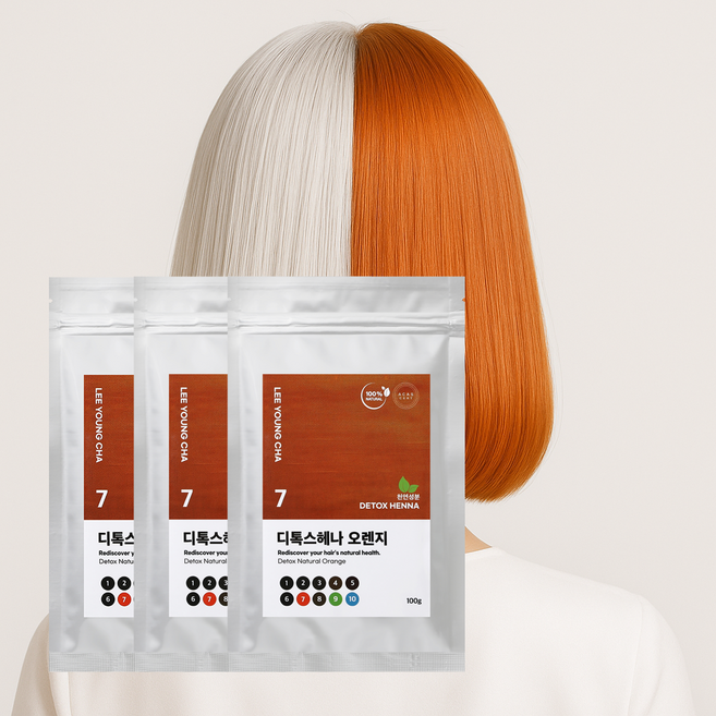 이영차 천연헤나 100g 새치 흰머리 순한 PPD없는 염색약 가루, 무PPD 헤나오렌지, 3개