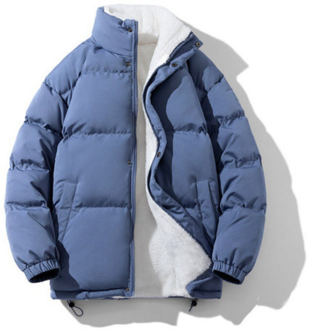 스토리원 남녀공용 베이직 하이넥 털안감 숏패딩 JG-FWJK020