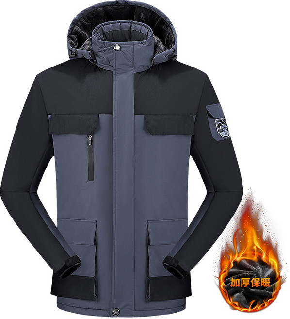 2023新款秋冬跨境加絨加厚棉衣情侶大碼戶外登山服夾克外套