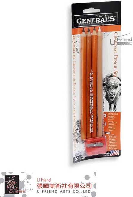 General's Charcoal Pencil Set 炭精筆組合 吊卡包 #557S-ABP, 1個