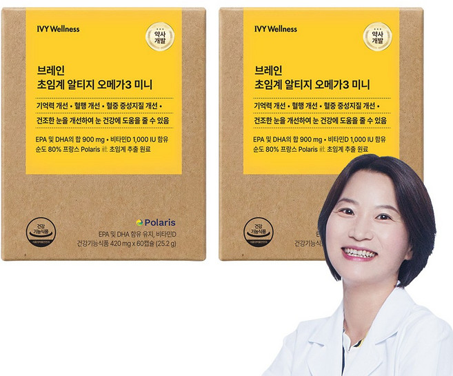 롱비다 커큐민 400mg 영양제 브레인 초임계 알티지 오메가3 미니 60캡슐, 2개, 60정