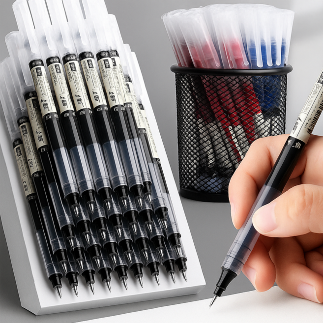 대용량 사무 학습용 빠른건조 0.5mm 직접액체 젤펜 30p 세트, 30개, 블랙