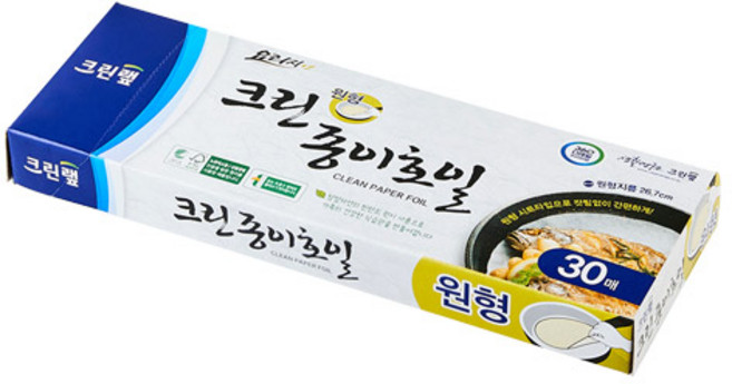 크린랲 크린 종이호일 원형, 3개, 30매, 26.7m