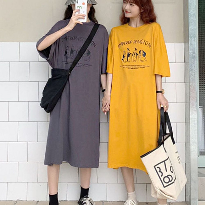 간편 여성 외출복 밑단 트임 롱기장 예쁜 원피스 byd+3666hw