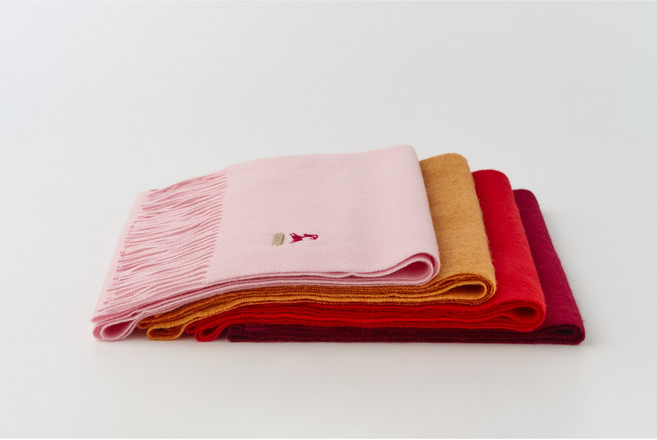 GOBI 몽골 고비 캐시미어 100% 산양자수 머플러 목도리 레드 계열 180cm