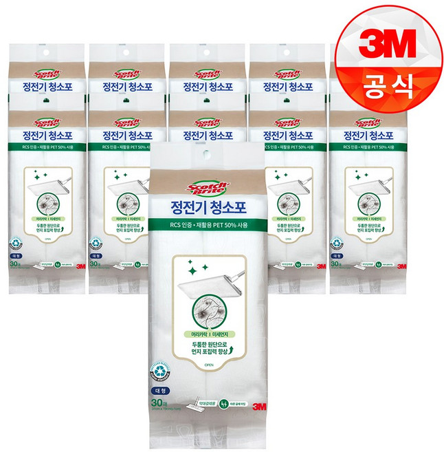 스카치브라이트 정전기 청소포 대형 30매입, 11개