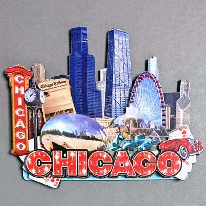 냉장고자석 한국 인도 미국 호주 제주도 괌 하와이 뉴욕 터키 마그넷 마그네틱 기념품, 미국53.시카고