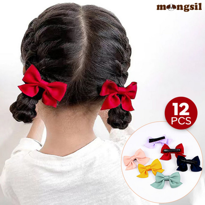 몽실이 포인트 리본핀 여아용 어린이 헤어 악세사리 머리핀 집게핀 선물 데일리 사진촬영 기념일
