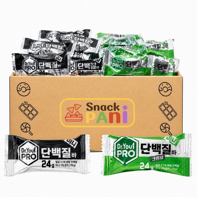 닥터유 프로 단백질바 미니 오리지날 크런치 세트 50개입, 24g