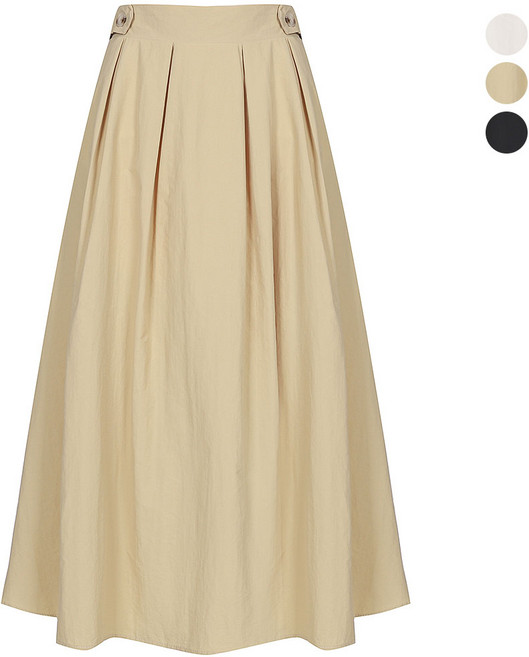 머스트비 비조 핀턱 플레어 스커트 (여성 스커트)