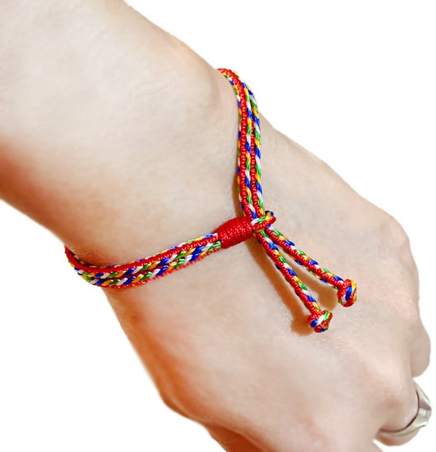 《賴嬤嬤》大悲咒加持-好事發生平安開運五色線(花玉線-C線)手環, 1個, 11cm