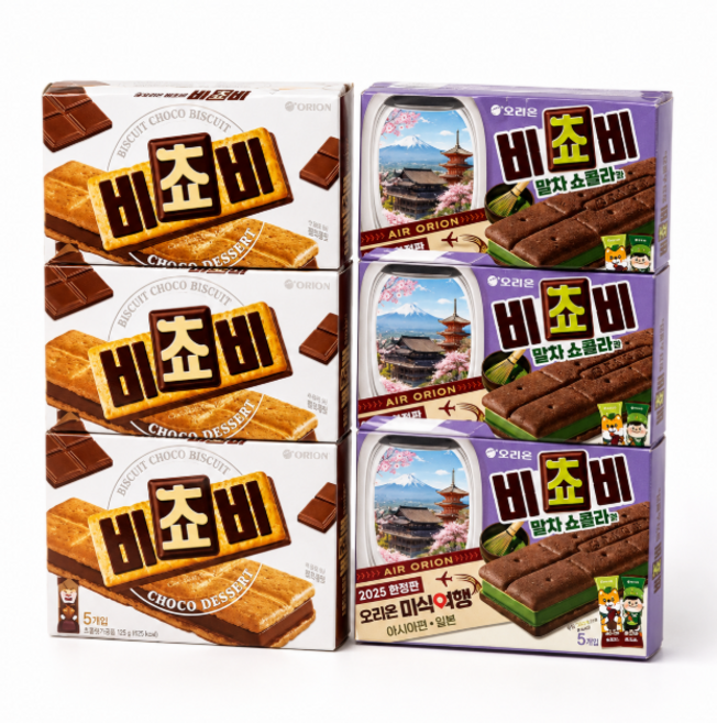 오리온 비쵸비 125g + 비쵸비 말차쇼콜라맛 125g, 3개