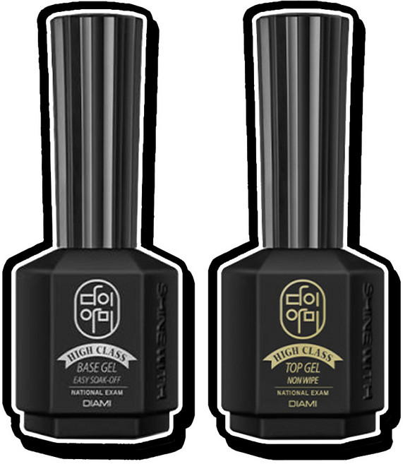 [다이아미] 하이클라스 베이스젤 + 논와이프 탑젤 국시젤[네일아트 국가고시 재료], 베이스+탑, 1개
