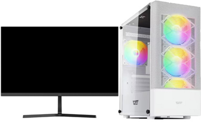 서민컴퓨터 조립컴퓨터 조립PC 게이밍PC 게임용 컴퓨터 본체 롤 오버워치 피파 배그 배틀그라운드 펠월드 디아블로 데스크탑 고사양PC, 화이트, 16GB, 256GB, Free DOS, CG2-1