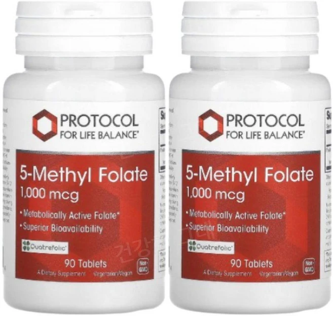Protocol for Life Balance 5-Methyl Folate 1000 mcg 90정, 2개 - 쿠팡