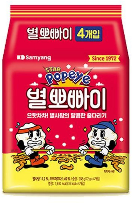 삼양 별뽀빠이 72g 4입 멀티팩, 1개, 1g