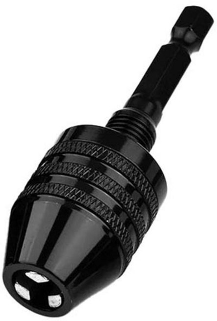 超能玩工 1/4六角柄三爪夾頭 6.35mm 轉換電鑽夾頭 迷你夾頭 快速式夾頭, 1個, 6.35六角柄三爪夾頭0.3-6.5mm