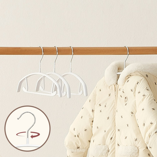 씨인크 아기 유아 키즈 논슬립 코팅 슬림 옷걸이, 화이트, 30개