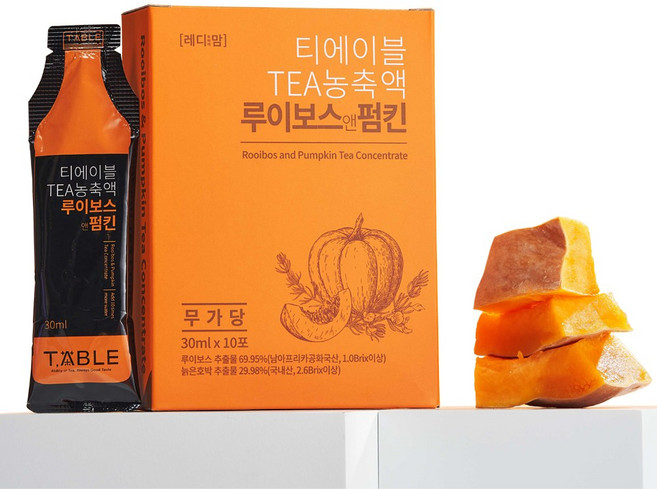 티에이블 루이보스앤펌킨티 호박차 농축액, 30ml, 10개
