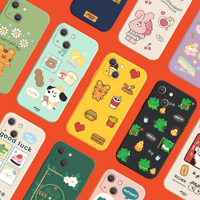 핫티몰 아이폰 14 컬러 캐릭터 휴대폰 케이스