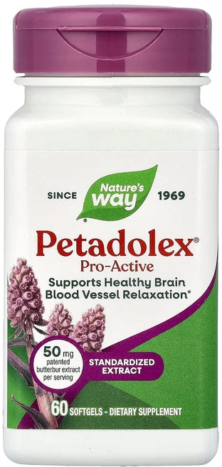 엔자마틱테라피 Natures Way (네이처스 웨이) PETADOLEX Pro-Active 50mg 소프트젤 60정, 1개 - 쿠팡