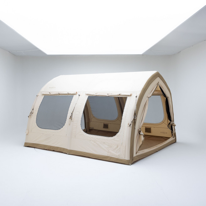 위켄트립 마롱L 에어텐트 면텐트 거실형 리빙쉘 글램핑텐트, 베이지