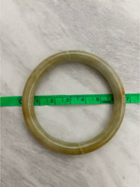 黃玉玉鐲 招財旺夫女款手鐲 復古圓條設計 圈口52mm-65mm, 1個
