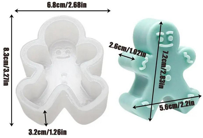 코타 오리지널 크리스마스 초콜릿 실리콘 몰드 순록 진저브레드맨 크리스마스 트리 별 베이킹 요리 도구, 선택: 기본, 1개