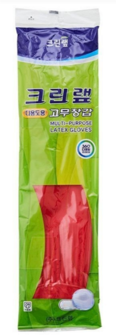 크린랲 고무장갑, 1 COLOR (레드), 대(L), 20개