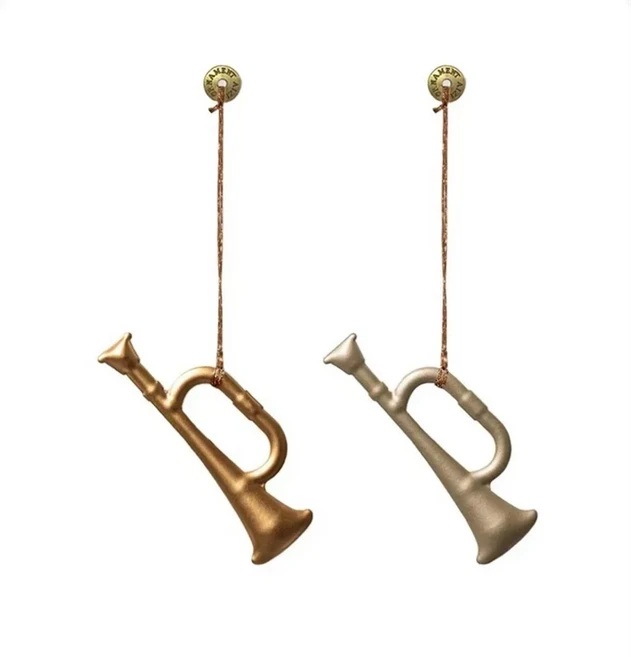 크리스마스 트리 장식 매달려 천사 산타 클로스 양면 철 주석 교수형 휴일 새해, 08 Horn 2Pcs