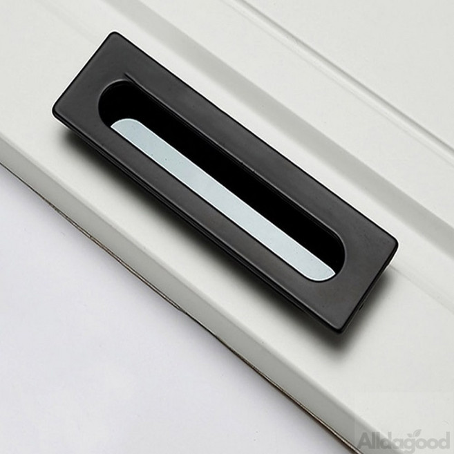 해피딜 사각 매립형 손잡이(138x40mm) 블랙 서랍장손잡이 가구용손잡이 앤틱가구손잡이 신발장손잡이 씽크대손잡이, 1개