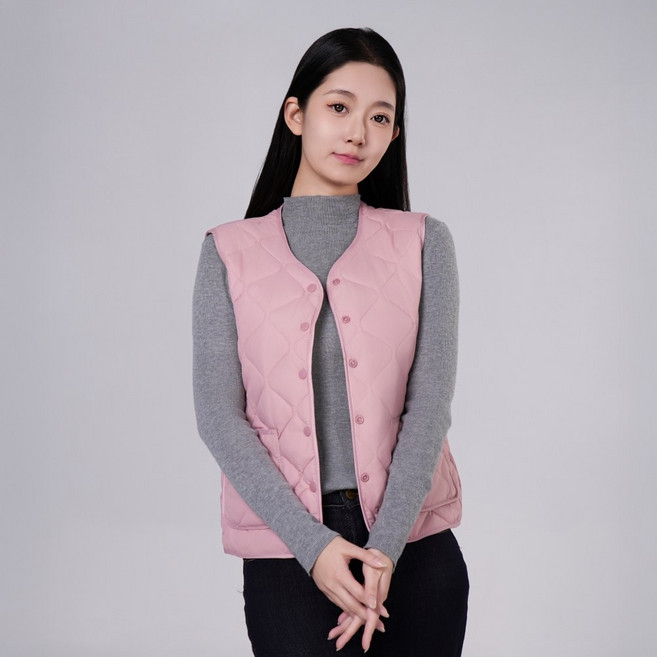 이오지오 여성 경량 패딩 조끼 퀄팅 웰론 패딩조끼