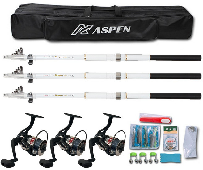(당일출고) 아스펜 실버드래곤 원투낚시대 바다 민물 겸용 갯바위 방파제 초보 어린이 원투대 릴 낚시 낚시대 세트, 혼합색상